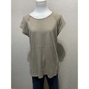 Loft, Women’s, Peplum Sweater Blouse, Capped Sleeves, Tan, Size: M